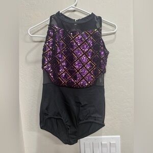 Weissman Sequin Dance Costume in Purple and Black